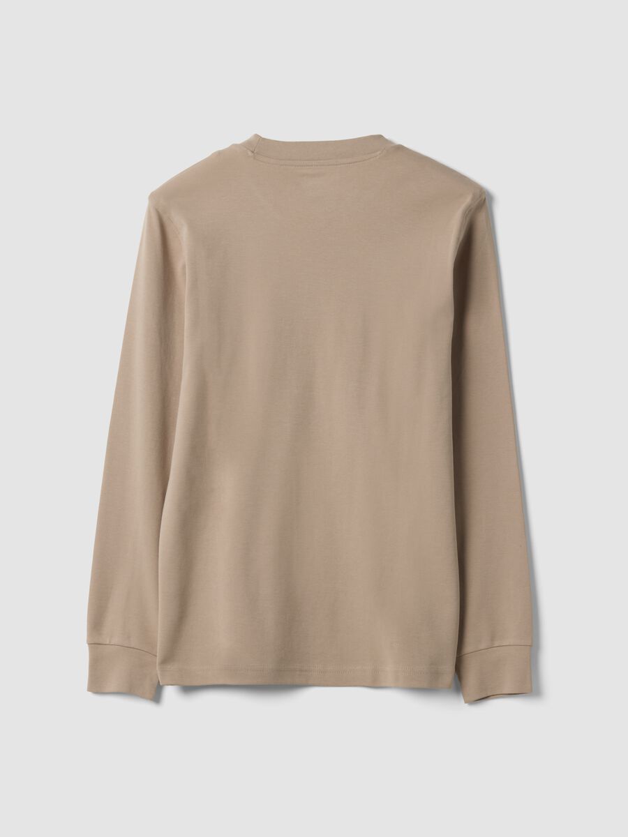 T-shirt beige in puro cotone girocollo regular fit_2