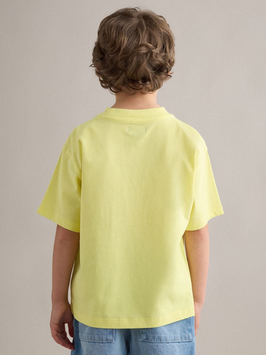 Boys&rsquo; pure cotton yellow oversized T-shirt_1