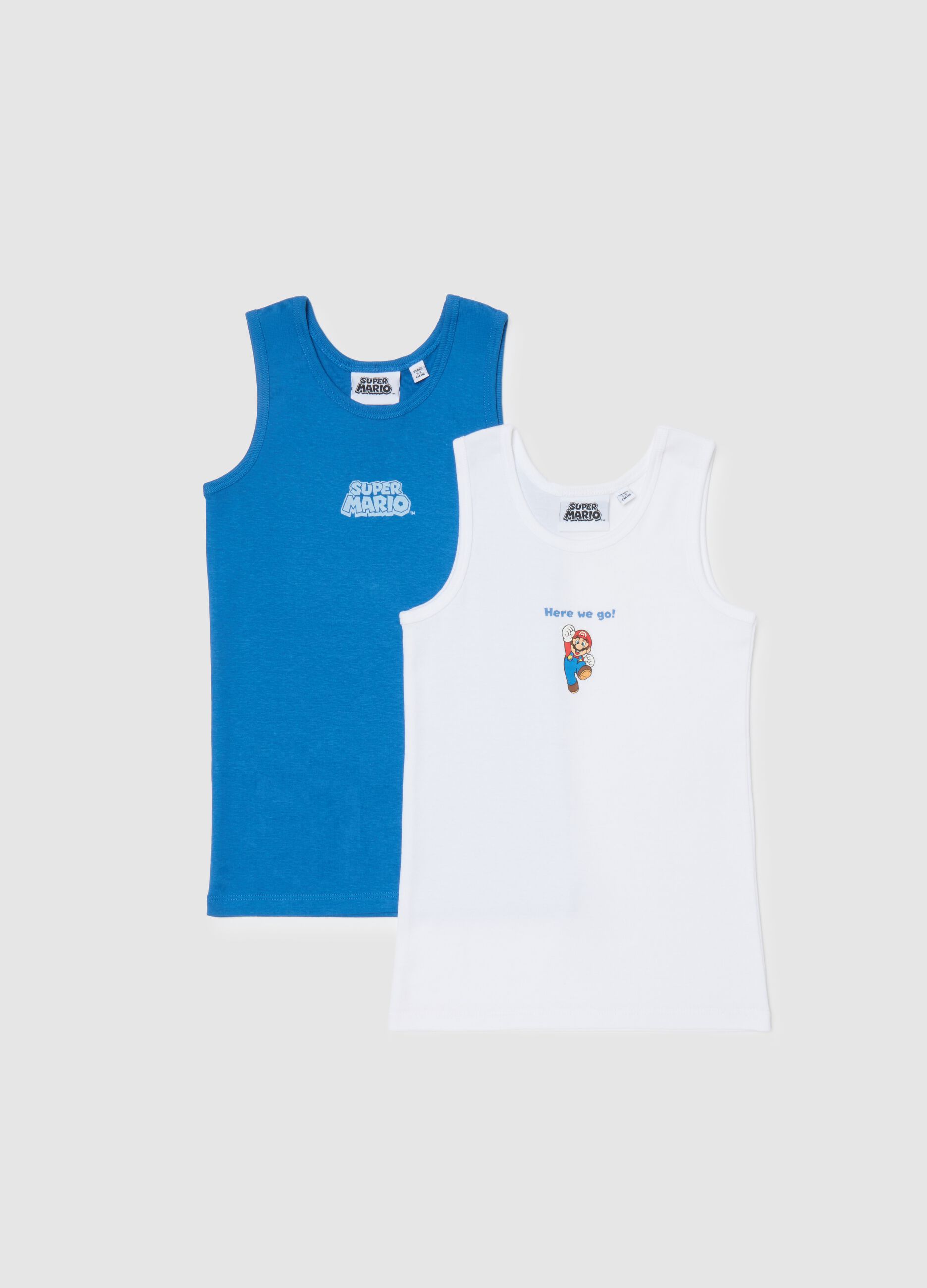 Pack of boys' multicoloured cotton vests