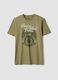 Gr&uuml;nes T-Shirt mit Print aus reiner Baumwolle, Regular Fit_4