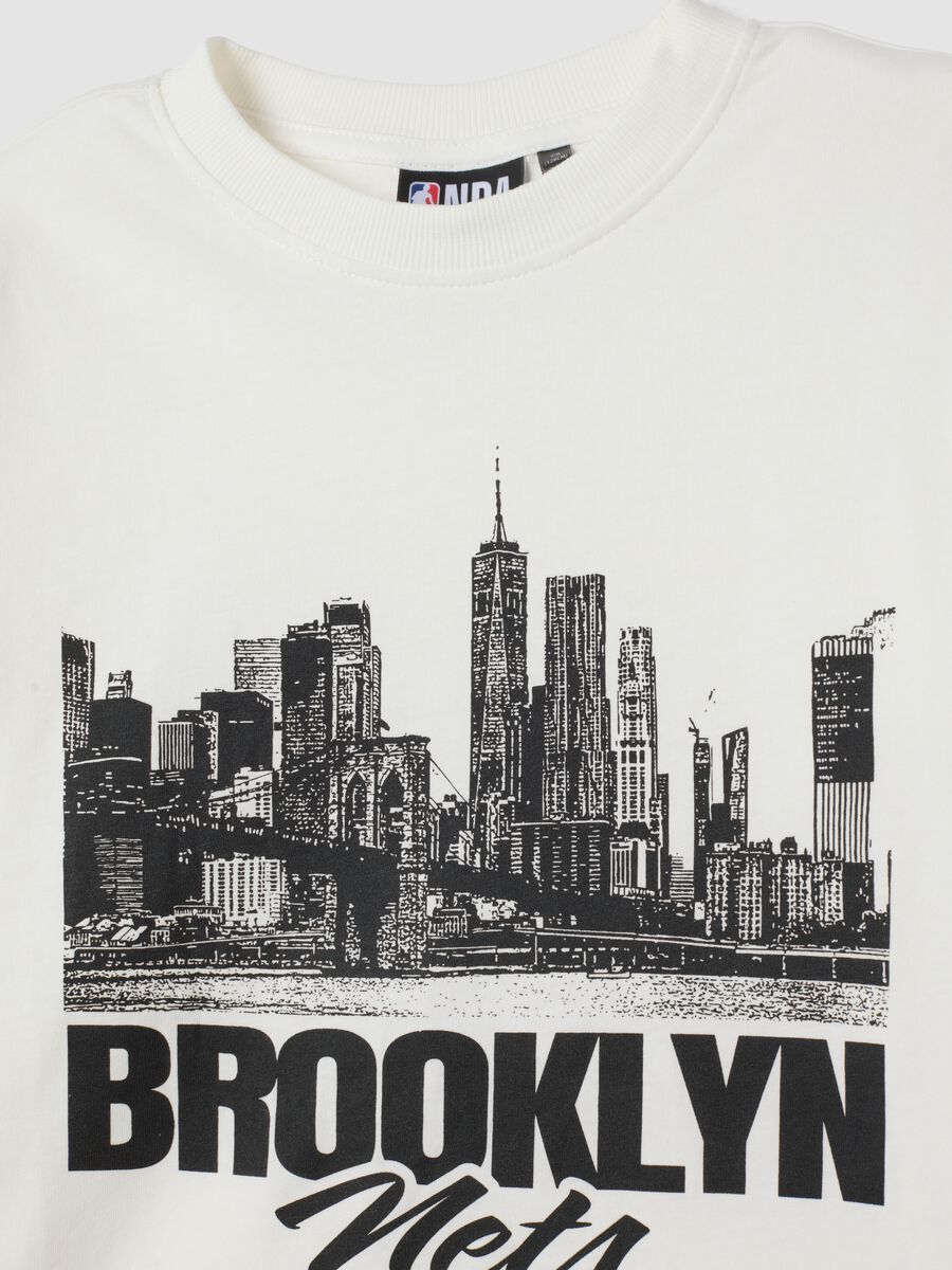 White crew-neck pure cotton printed T-shirt_2