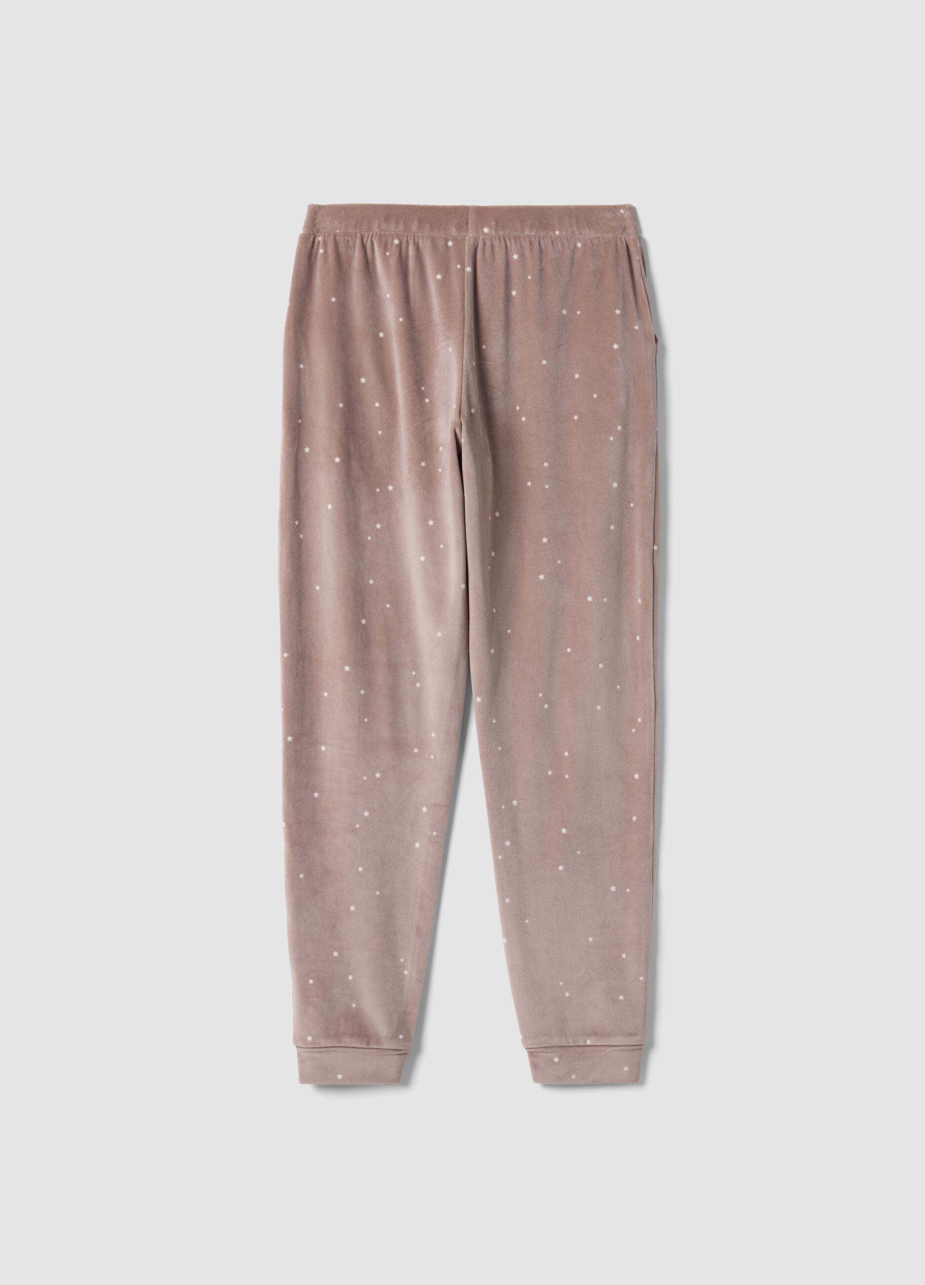 Brown star-print stretch pyjama trousers
