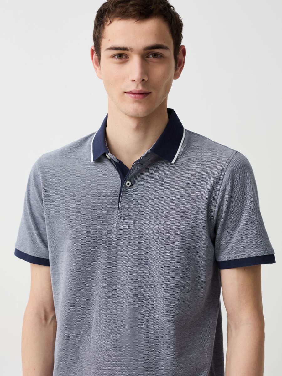 Piquet polo shirt with jacquard weave_1