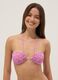 Pink bandeau bikini top in stretch fabric_0