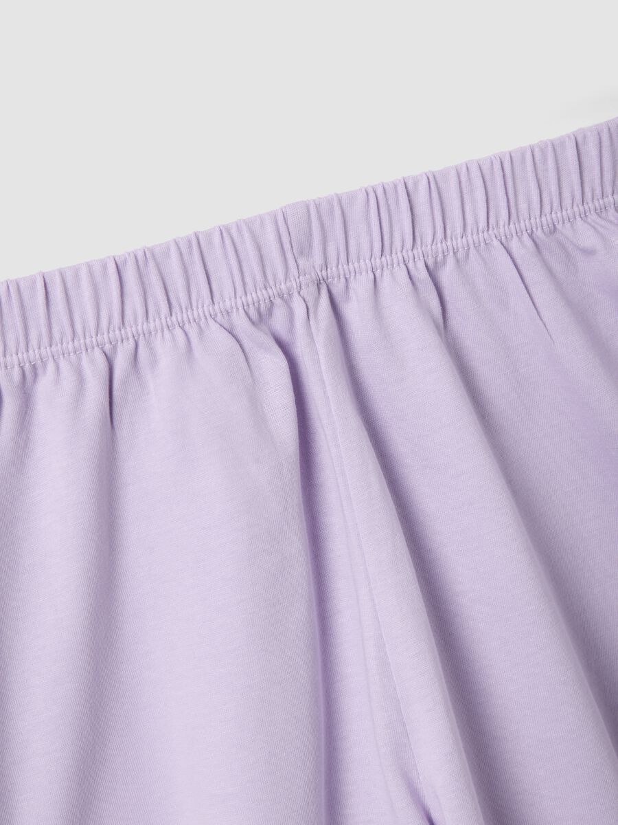 Pigiama corto in puro cotone multicolor da bambina con stampa_3