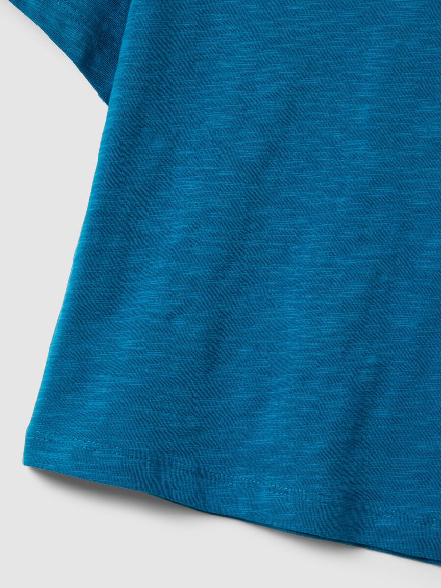 Oversized fit blue crew neck cotton t-shirt for kids_3