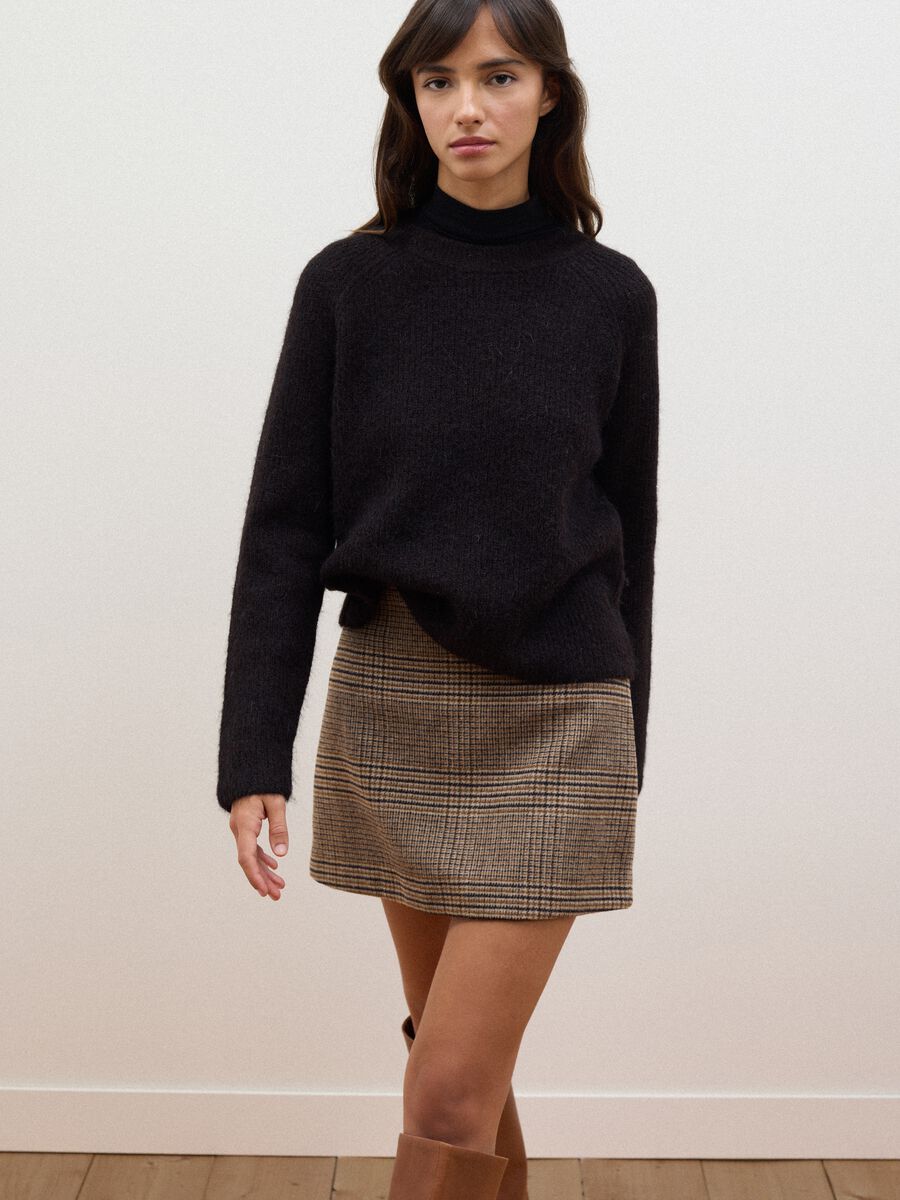 Brown crew-neck wool and alpaca-blend jumper, regular fit_1