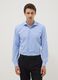 Blue slim-fit cotton-blend shirt_0