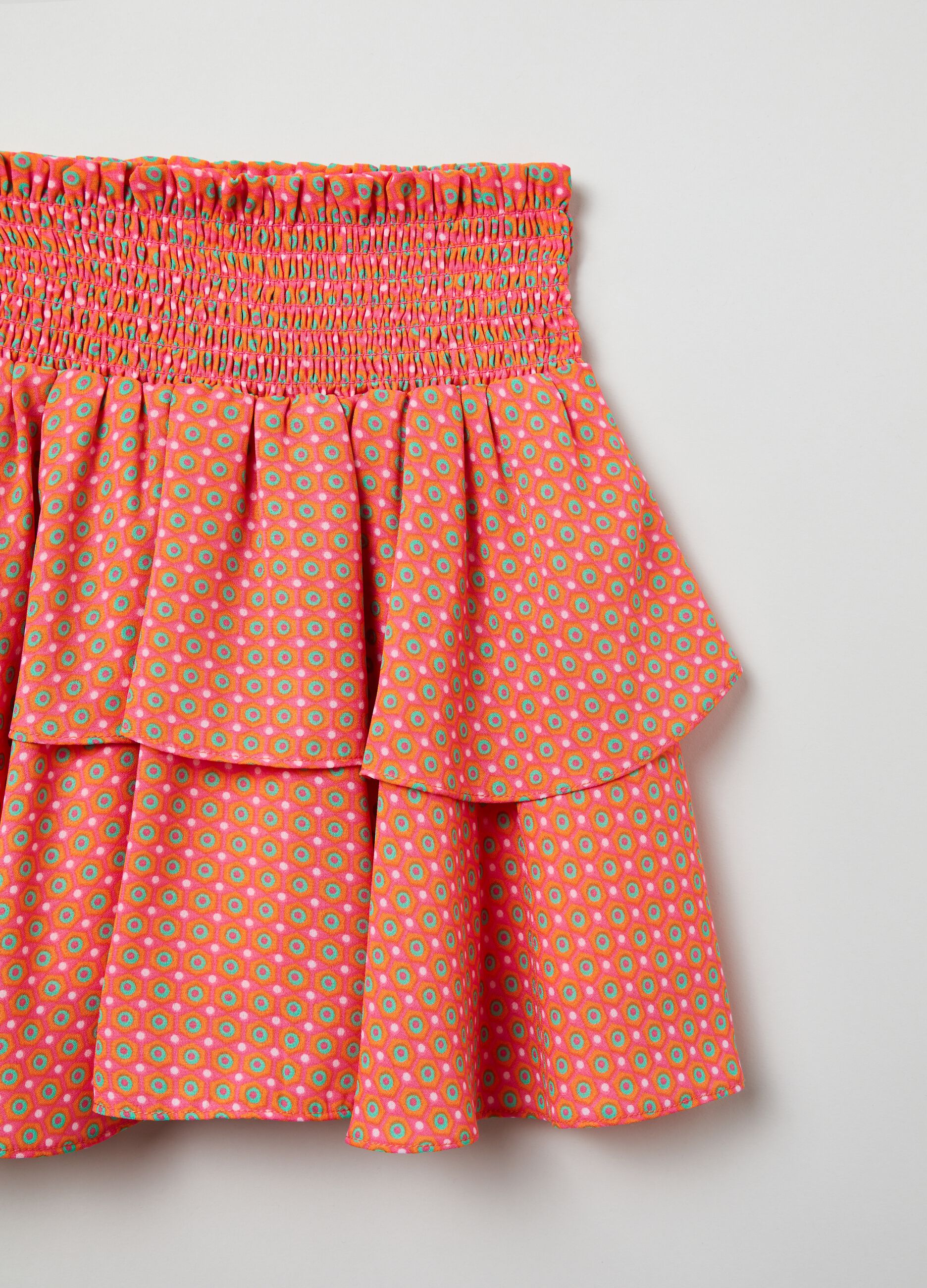 Tiered skirt with geometric print_2