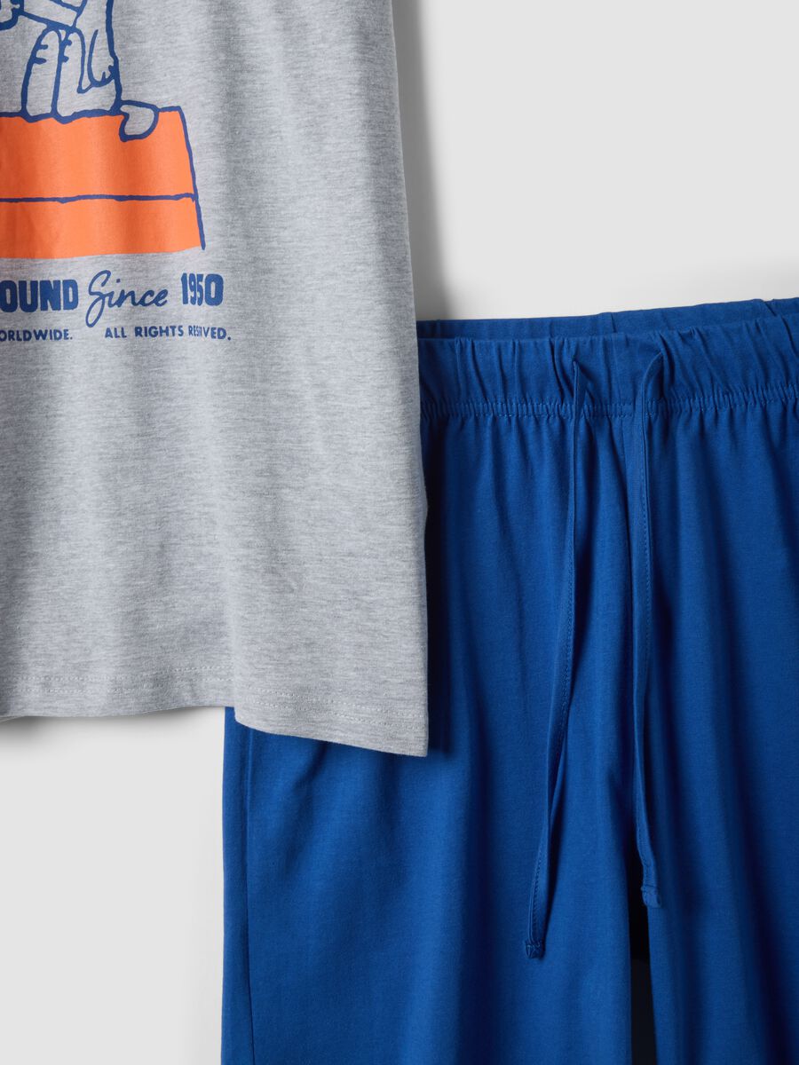 Men's grey short cotton pyjama set with Peanuts print, regular fit_1