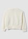 Sweat blanc en pur coton avec inscription en strass et c&oelig;ur brod&eacute; pour fille_1