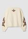 Weisses Sweatshirt aus Baumwollmix mit Stickereien, Regular Fit_2