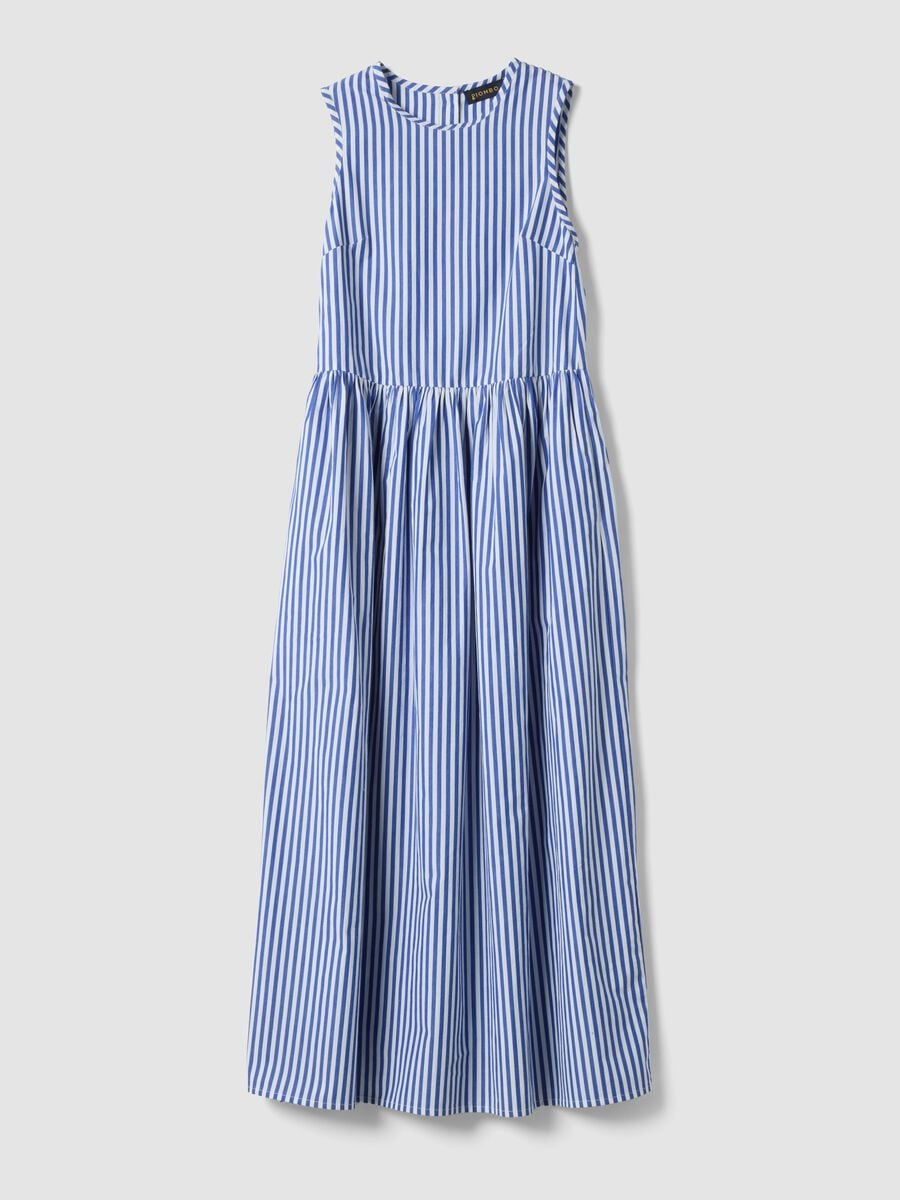 Langes Kleid aus reiner Baumwolle mit mehrfarbigen Streifen, Regular Fit_4