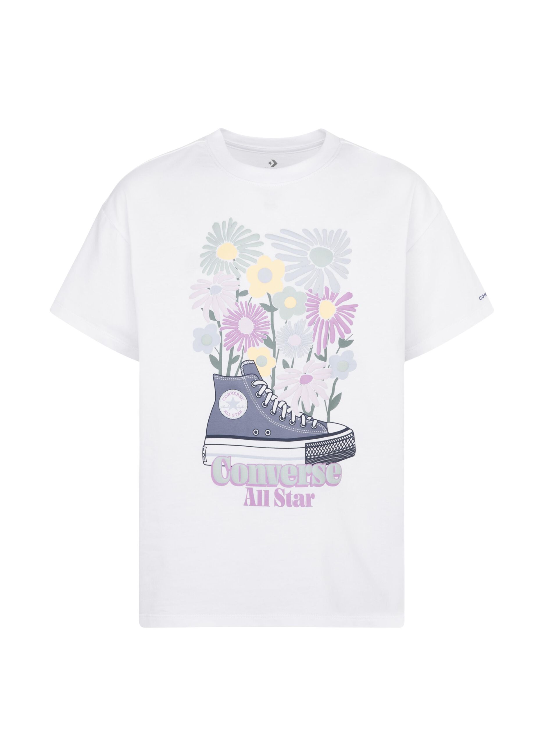T-shirt with round neck and Shoe graphic print