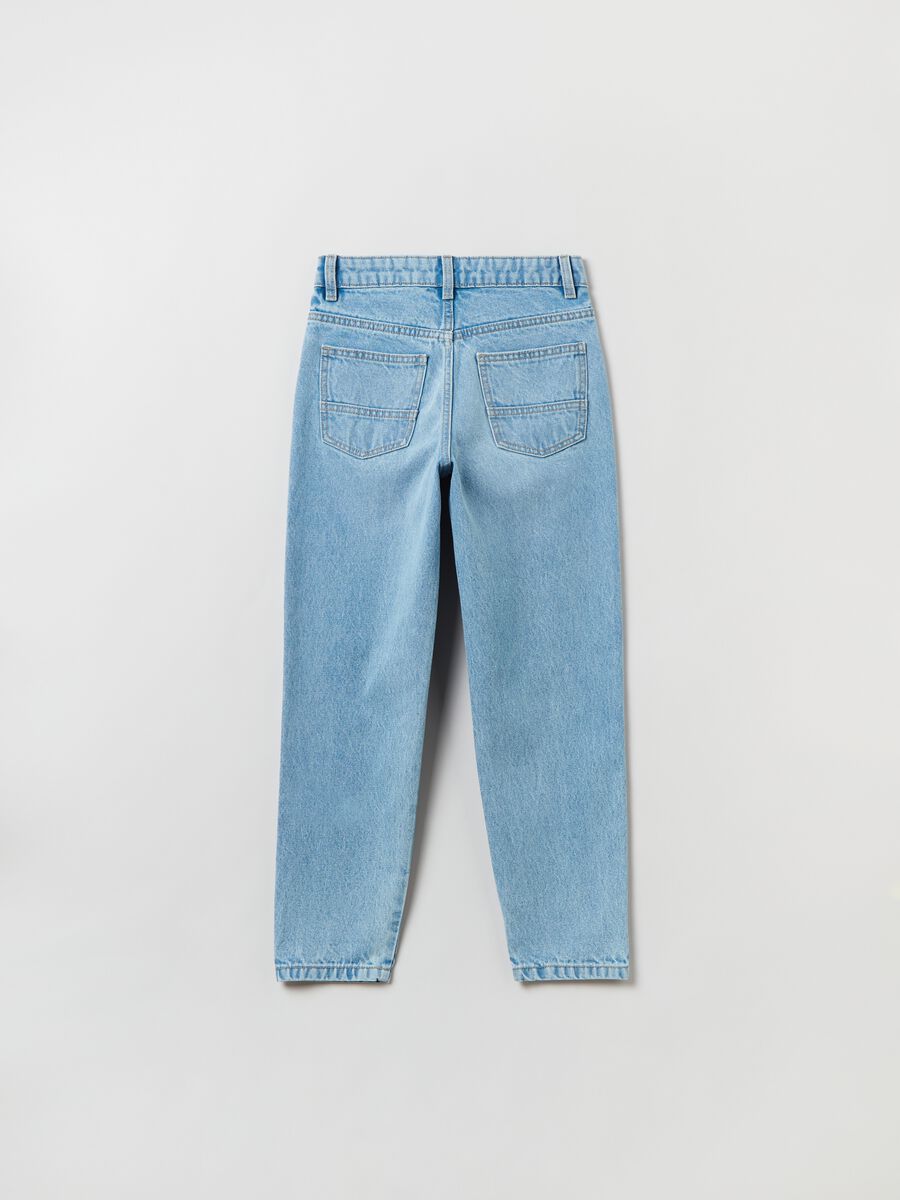 Mum-fit jeans with abrasions_1