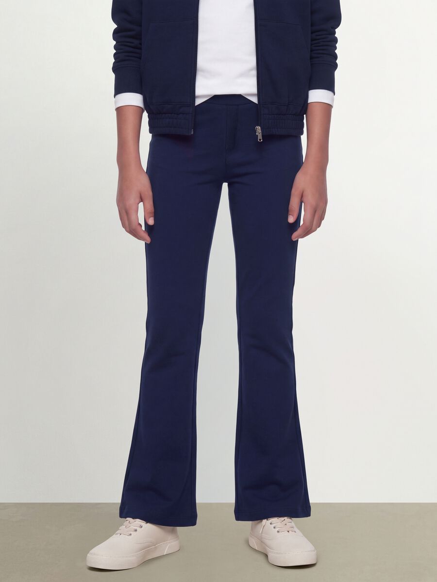 Girls&rsquo; blue organic stretch-cotton slim-fit trousers_1