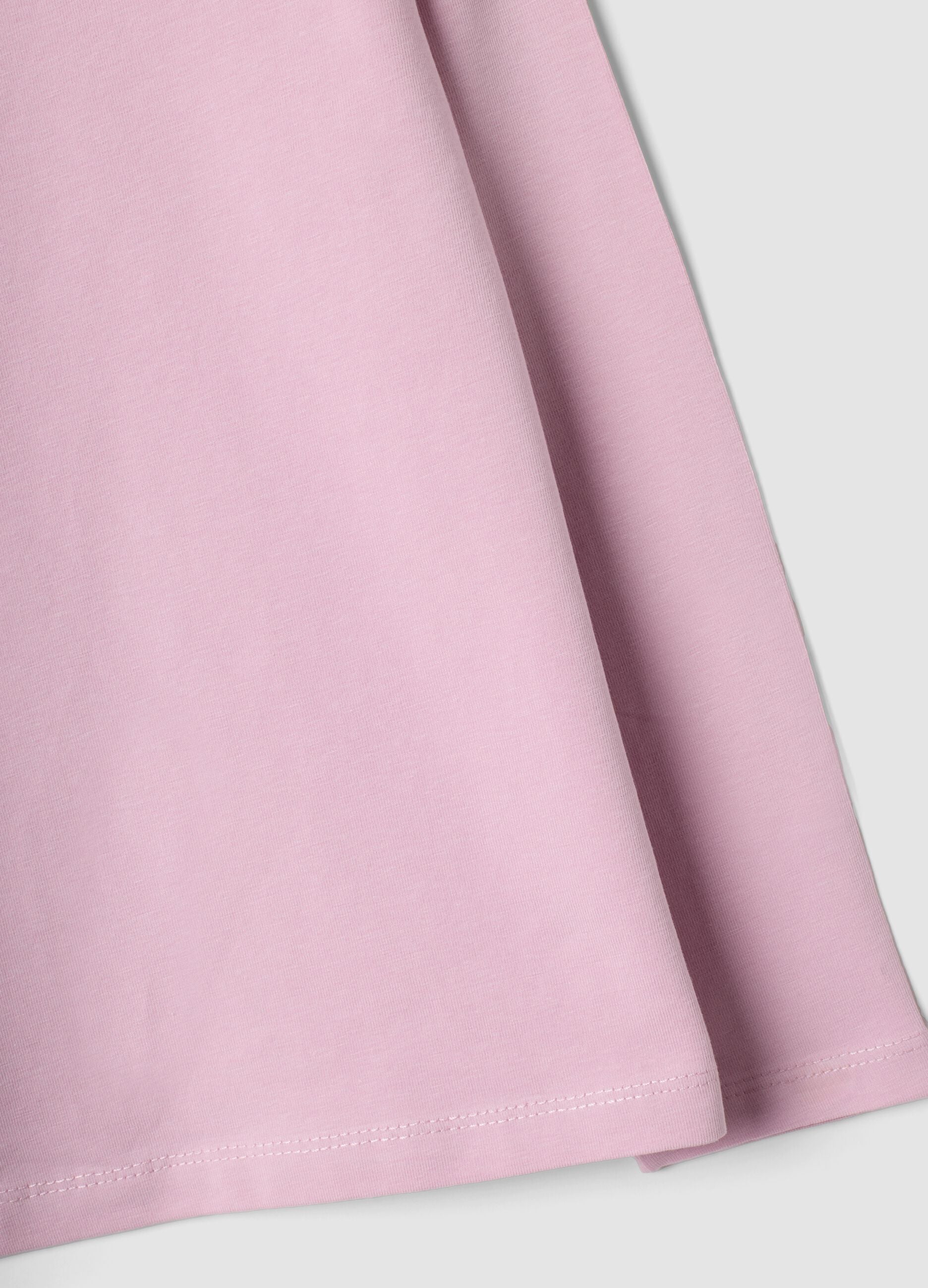 Rosa Langarm-T-Shirt aus Stretch-Baumwolle