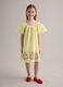 Yellow pure cotton dress with embroidery_0