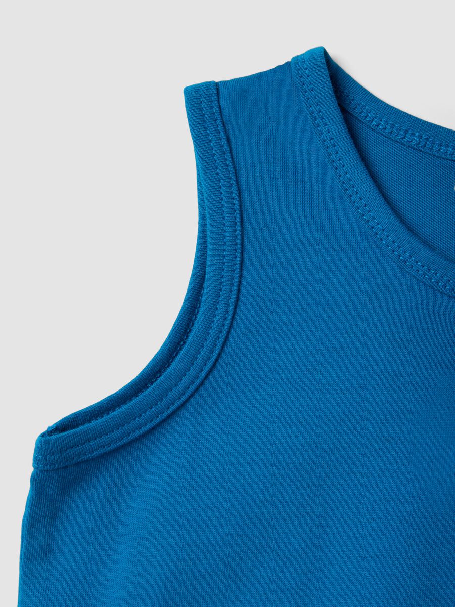 Blue pure cotton vest top_2