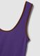 Purple ribbed pure cotton tank top_5