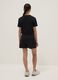 Shorts cargo negros de mezcla de algod&oacute;n para ni&ntilde;as con ajuste relajado_1