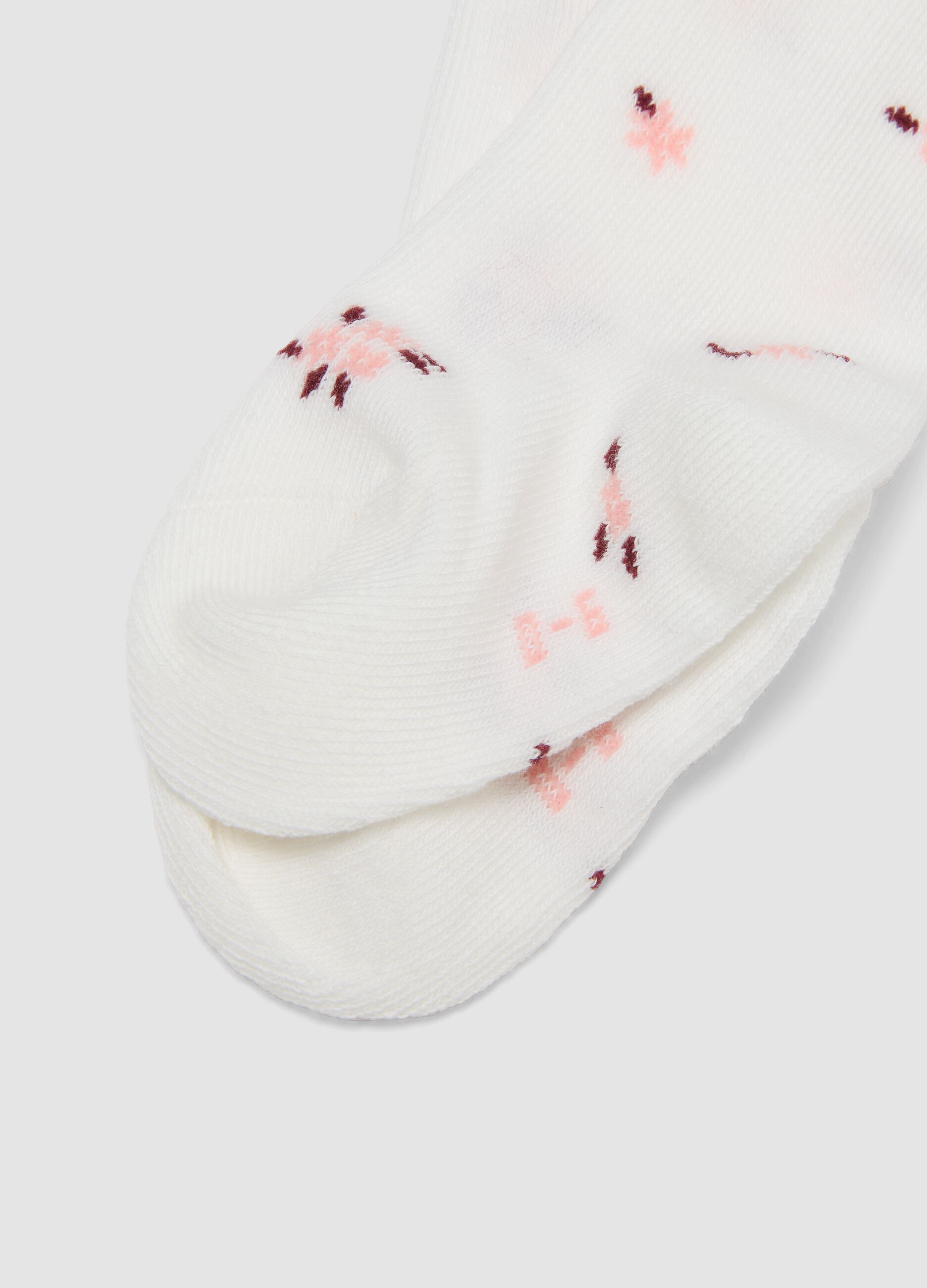 Collant bianco in cotone organico elasticizzato