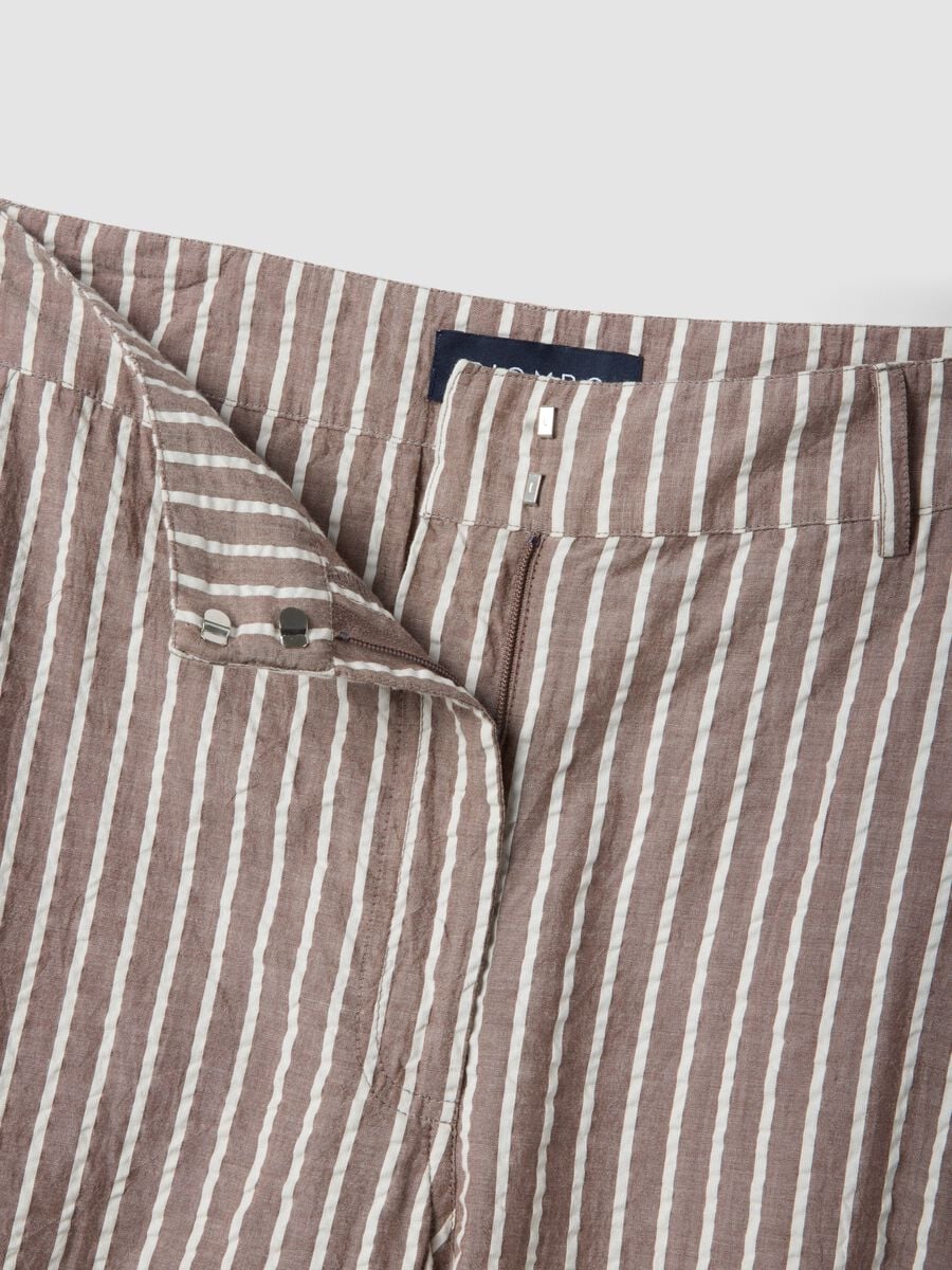 Pure cotton wide-leg chino trousers with multicolour stripes_5