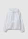 White Hooded Regular Fit Girls' Jacket_0