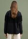 Giacca nera in denim di puro cotone con frange_3