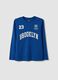 Blue pure organic cotton T-shirt with front print for boys_3