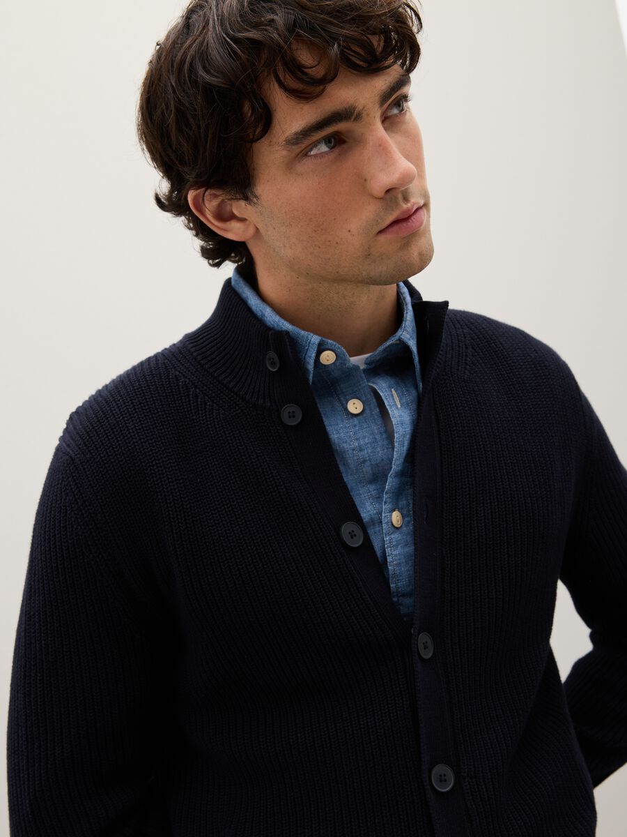 Blue Cardigan in Pure Cotton_0