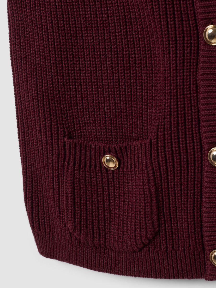 Red pure cotton regular-fit knitted gilet_1