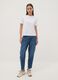 Jeans denim blu in puro cotone con vita paperbag baggy fit_0