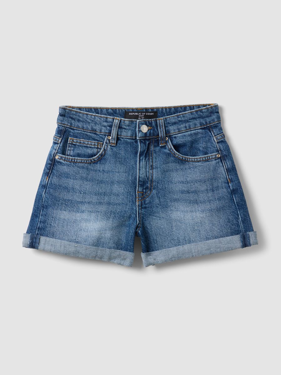 Blaue Denim-Shorts aus Stretch-Baumwolle_4