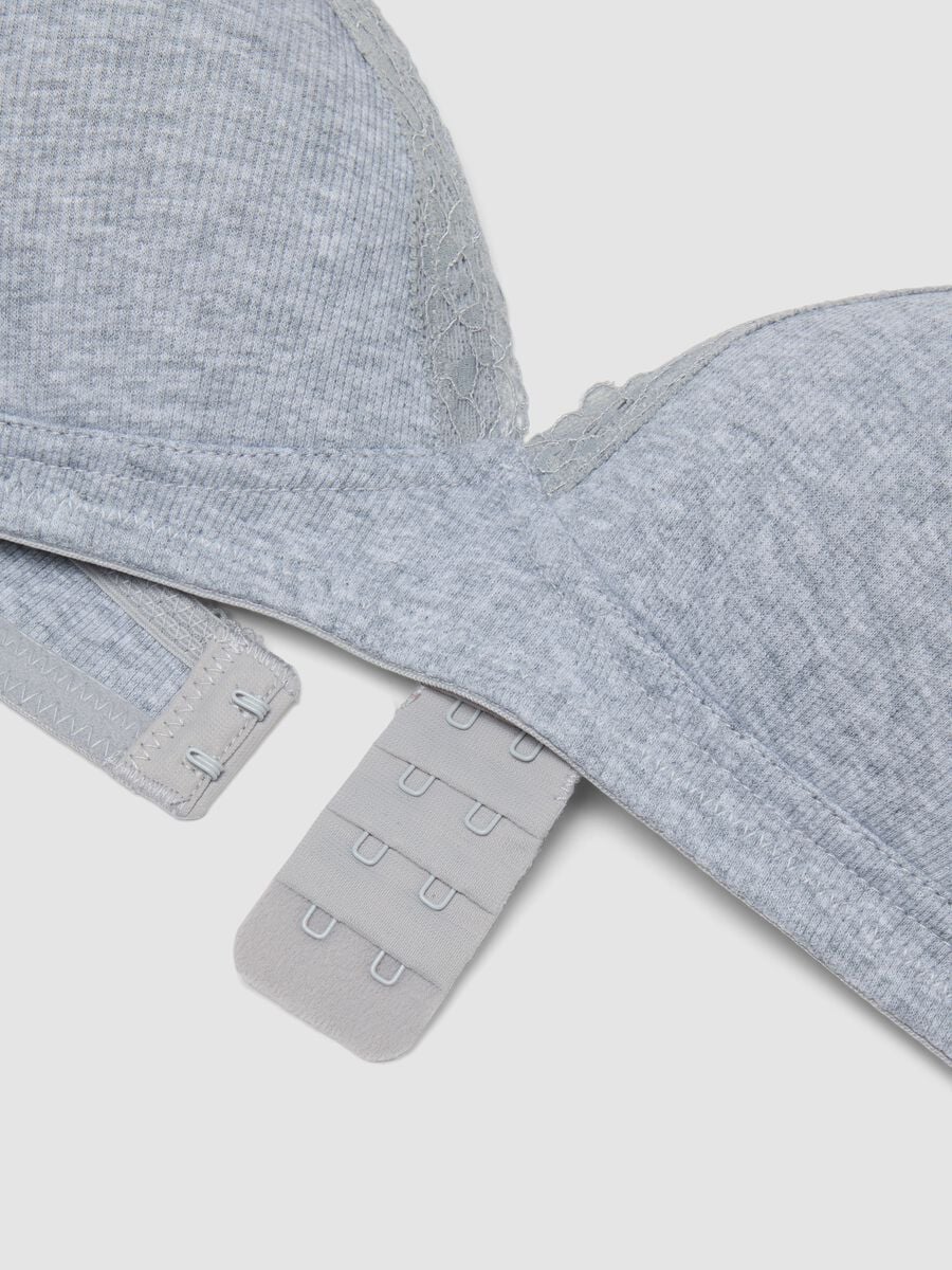 Grey padded bra in stretch organic cotton_1
