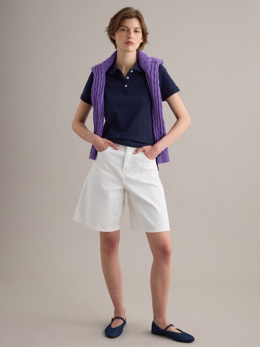 Blue regular fit organic cotton polo shirt_2