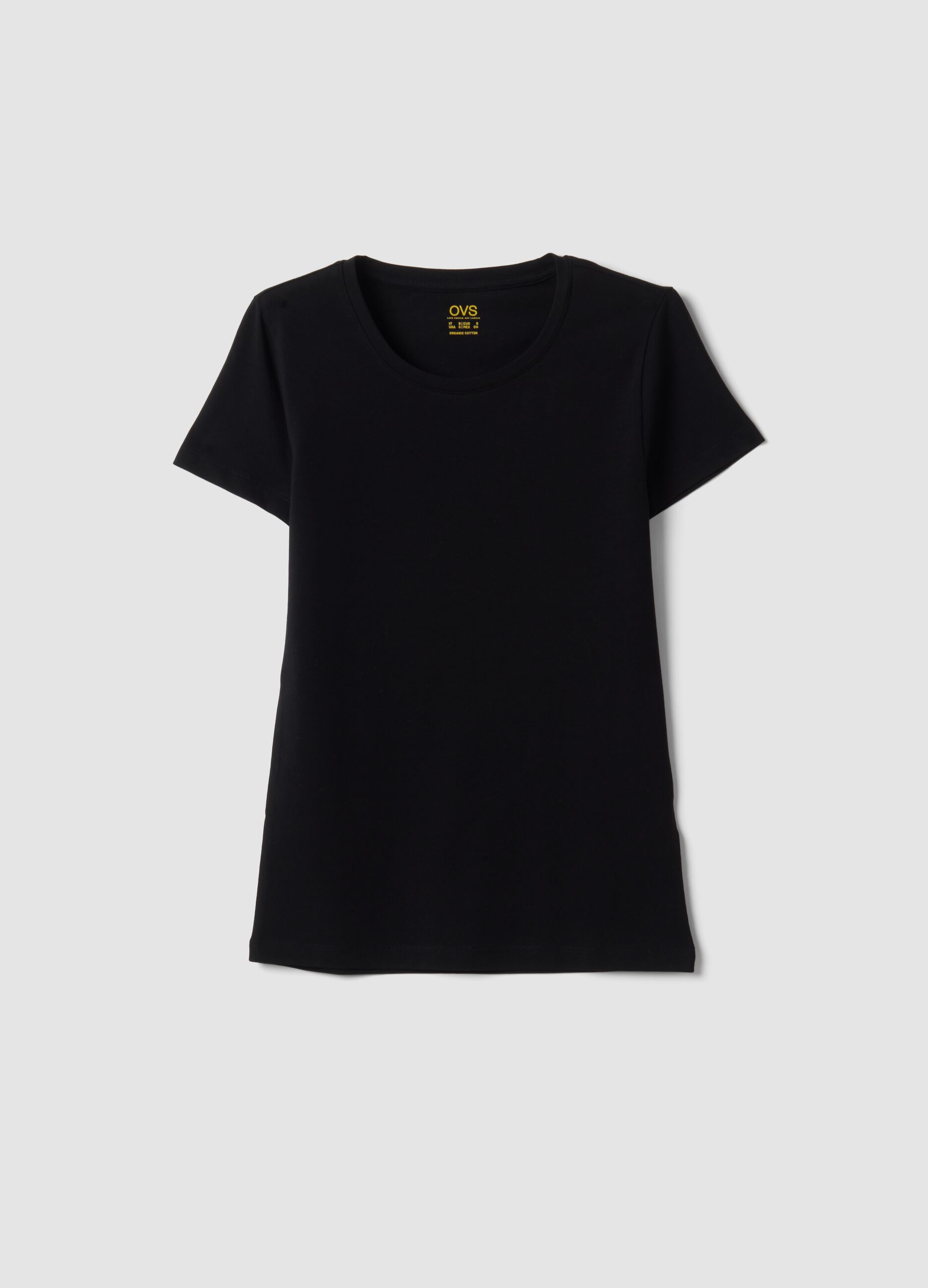 &Mu;&alpha;ύ&rho;&omicron; &kappa;&omicron;&nu;&tau;&omicron;&mu;ά&nu;&iota;&kappa;&omicron; T-shirt &alpha;&pi;ό &epsilon;&lambda;&alpha;&sigma;&tau;&iota;&kappa;ό &omicron;&rho;&gamma;&alpha;&nu;&iota;&kappa;ό &beta;&alpha;&mu;&beta;ά&kappa;&iota; &mu;&epsilon; &sigma;&tau;&rho;&omicron;&gamma;&gamma;&upsilon;&lambda;ή &lambda;&alpha;&iota;&mu;ό&kappa;&omicron;&psi;&eta;