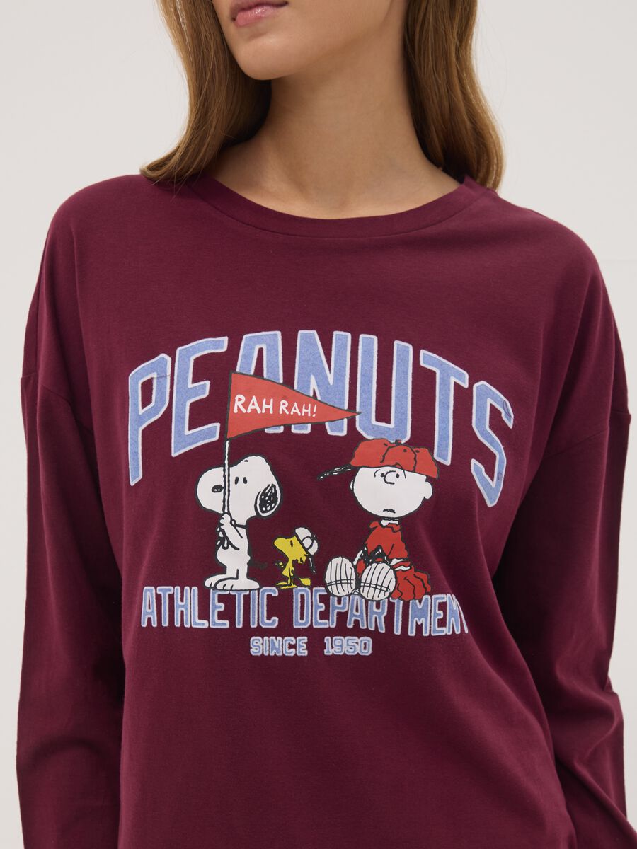 Purple pure cotton Peanuts print pyjama top_2