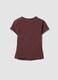 Braunes, figurbetontes T-Shirt aus Stretch-Baumwolle mit Strass-Applikationen_5
