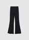 Black Stretch Cotton Flare Trousers_4