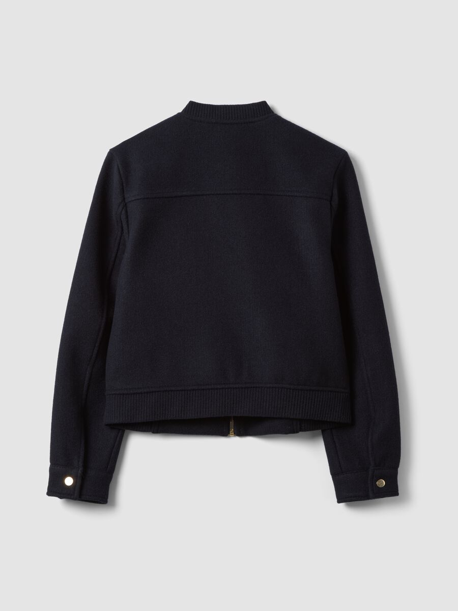 Navy blue regular-fit jacket with zip_6