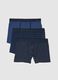 Pack de tr&ecirc;s boxers azuis de algod&atilde;o el&aacute;stico regular fit_4