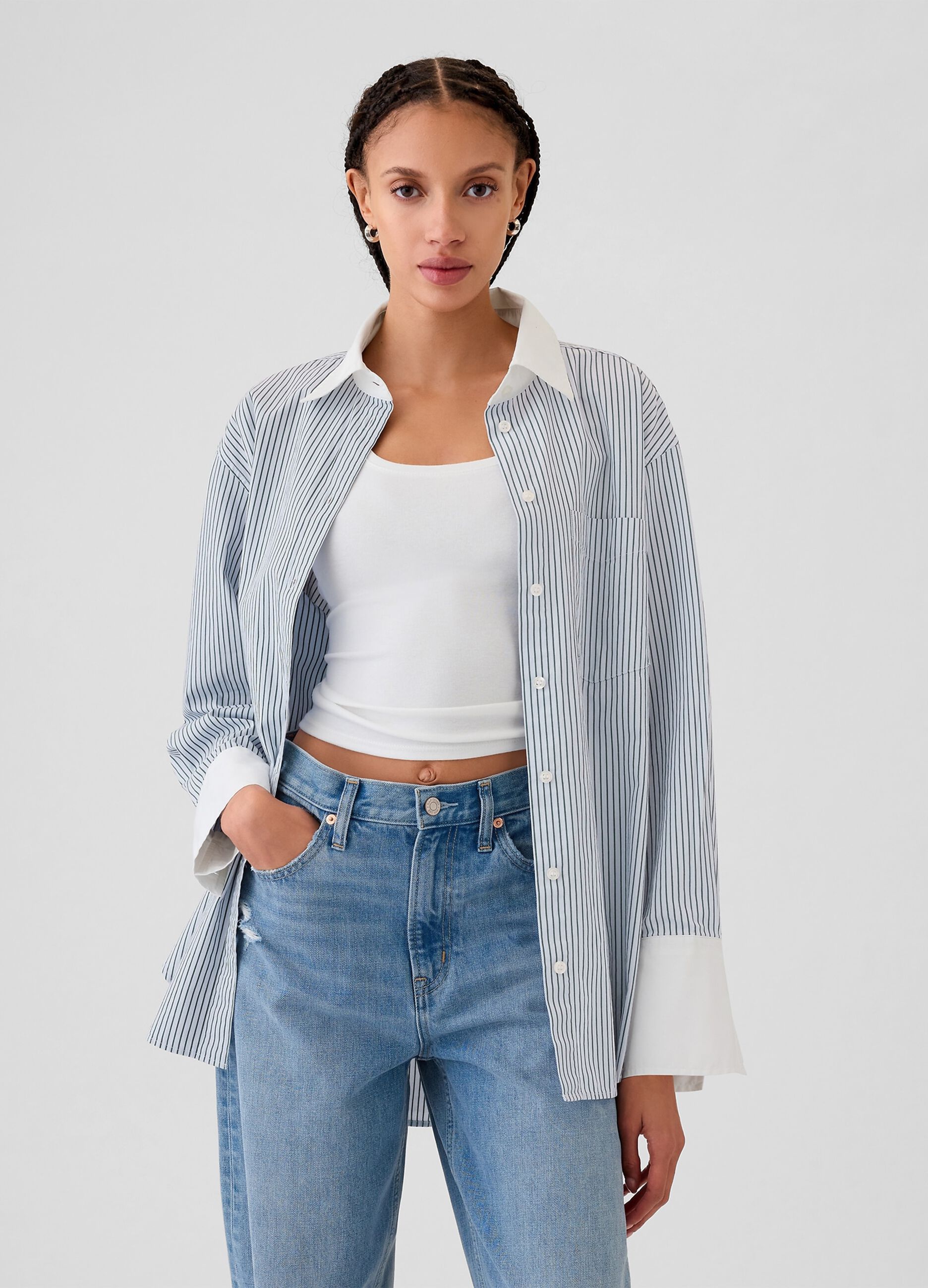 Oversized striped shirt