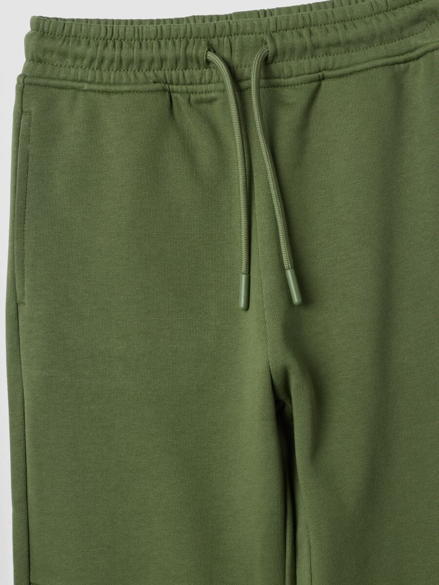 Pantaloni jogger verdi in puro cotone regular fit_2