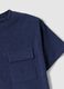 Children's blue pure cotton regular fit T-shirt with pocket_3