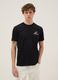 Schwarzes T-Shirt aus reiner Baumwolle mit Print, Regular Fit_0