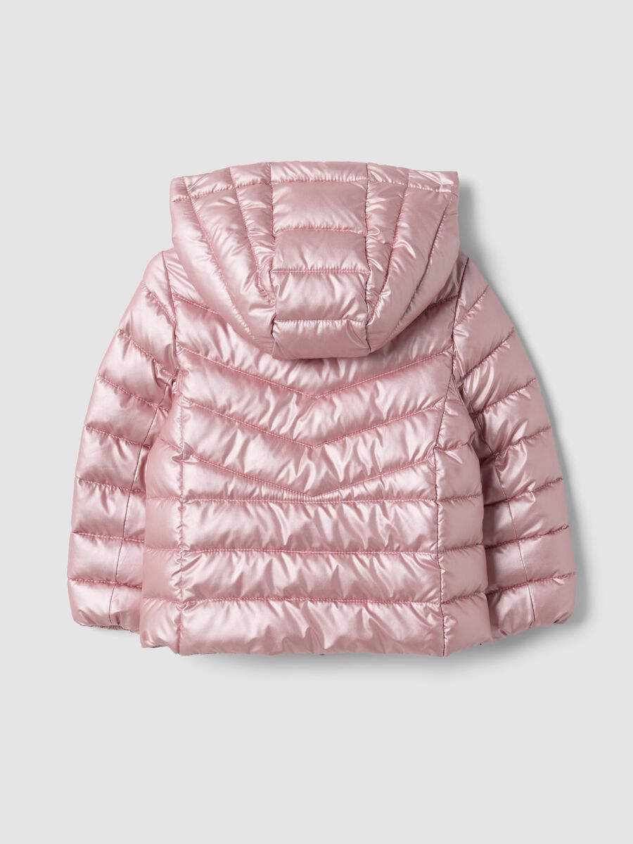 Pink Ultralight Hooded Puffer Jacket with Zip for Girls_1