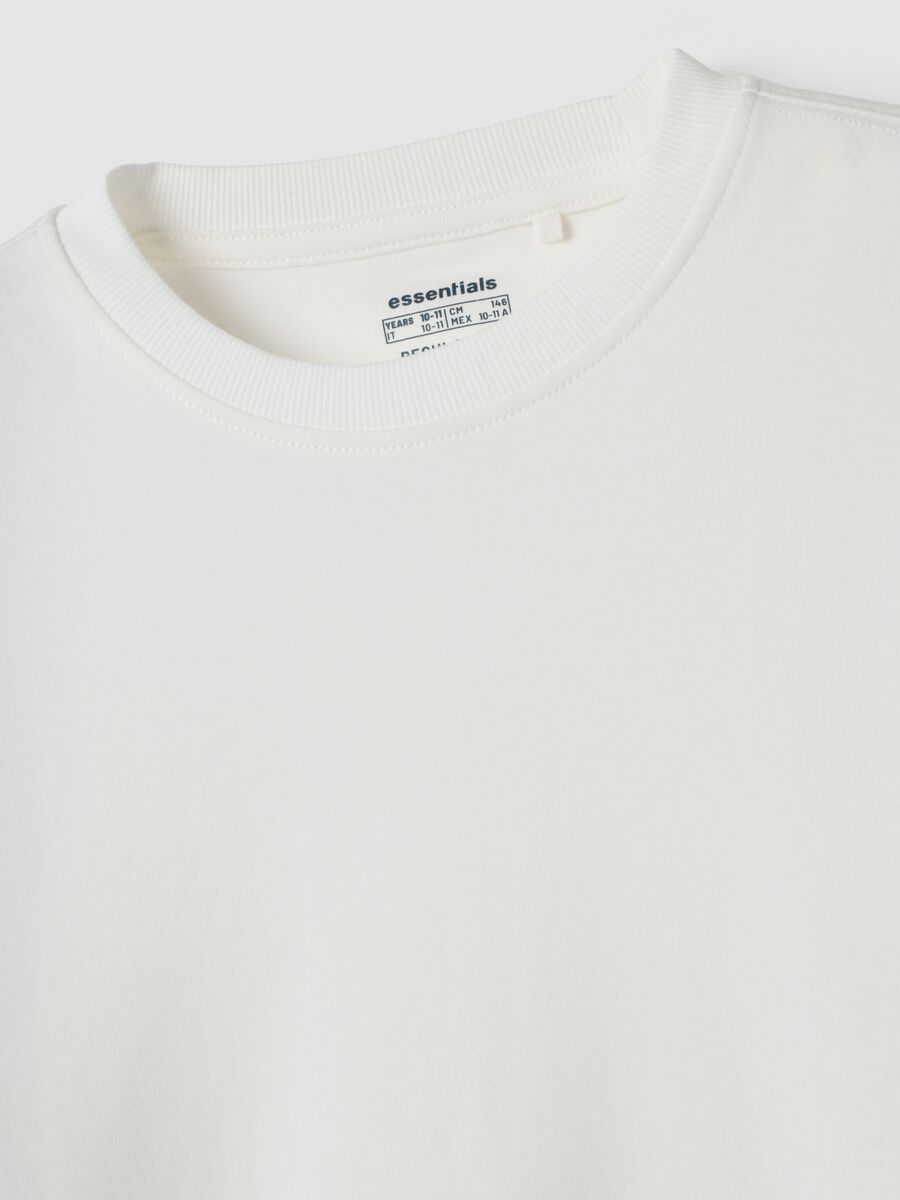 Optic white crew-neck T-shirt in pure organic cotton_5