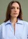 Blue striped pure cotton poplin shirt with V-neck_2