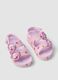 Pink sandals with floral appliqu&eacute;s_1